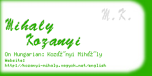 mihaly kozanyi business card